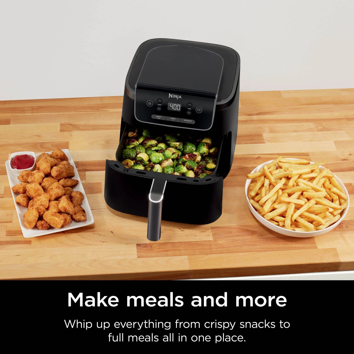 Air Fryer Pro 3-In-1 with 5 QT Capacity, Air Fry, Reheat, Dehydrate, Air Crisp Technology, 120 Volts, Nonstick Basket & Crisper Plate, AF140