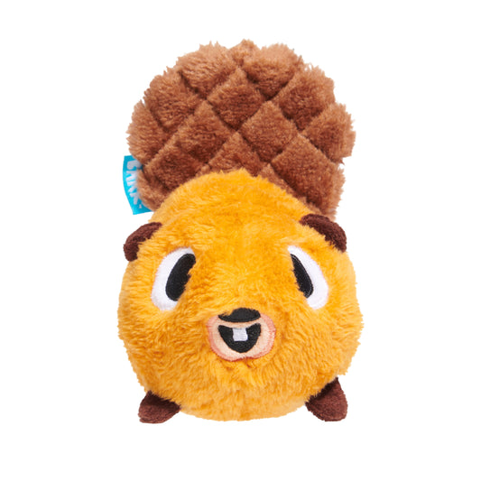 Plush Dam Daniel Beaver Dog Toy in Brown for Small to Medium Breeds