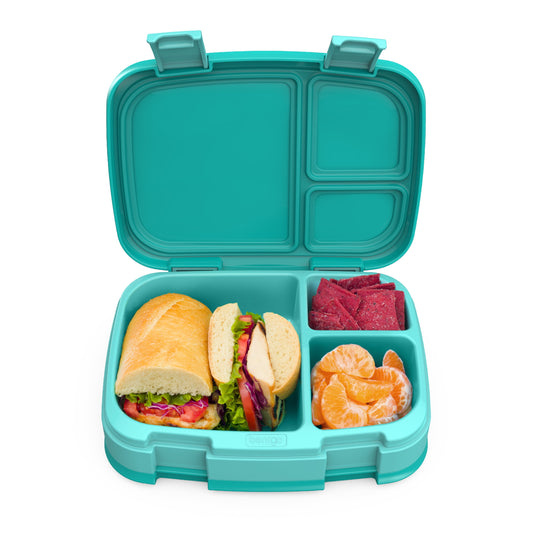 Fresh, Leak-Proof, Versatile 4-Compartment Bento-Style Lunch Box with Removable Divider, Portion-Controlled Meals for Teens and Adults On-The-Go, Bpa-Free, Food-Safe Materials (Aqua)