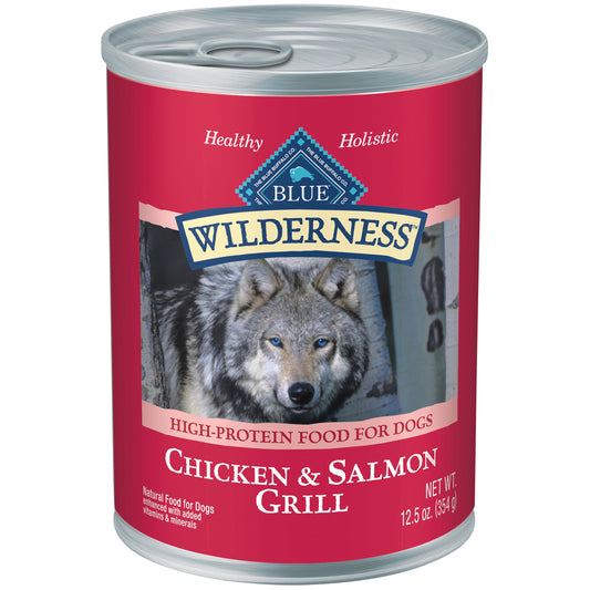 Wilderness Adult Wet Dog Food with Salmon and Chicken Grill, 12.5 oz Can