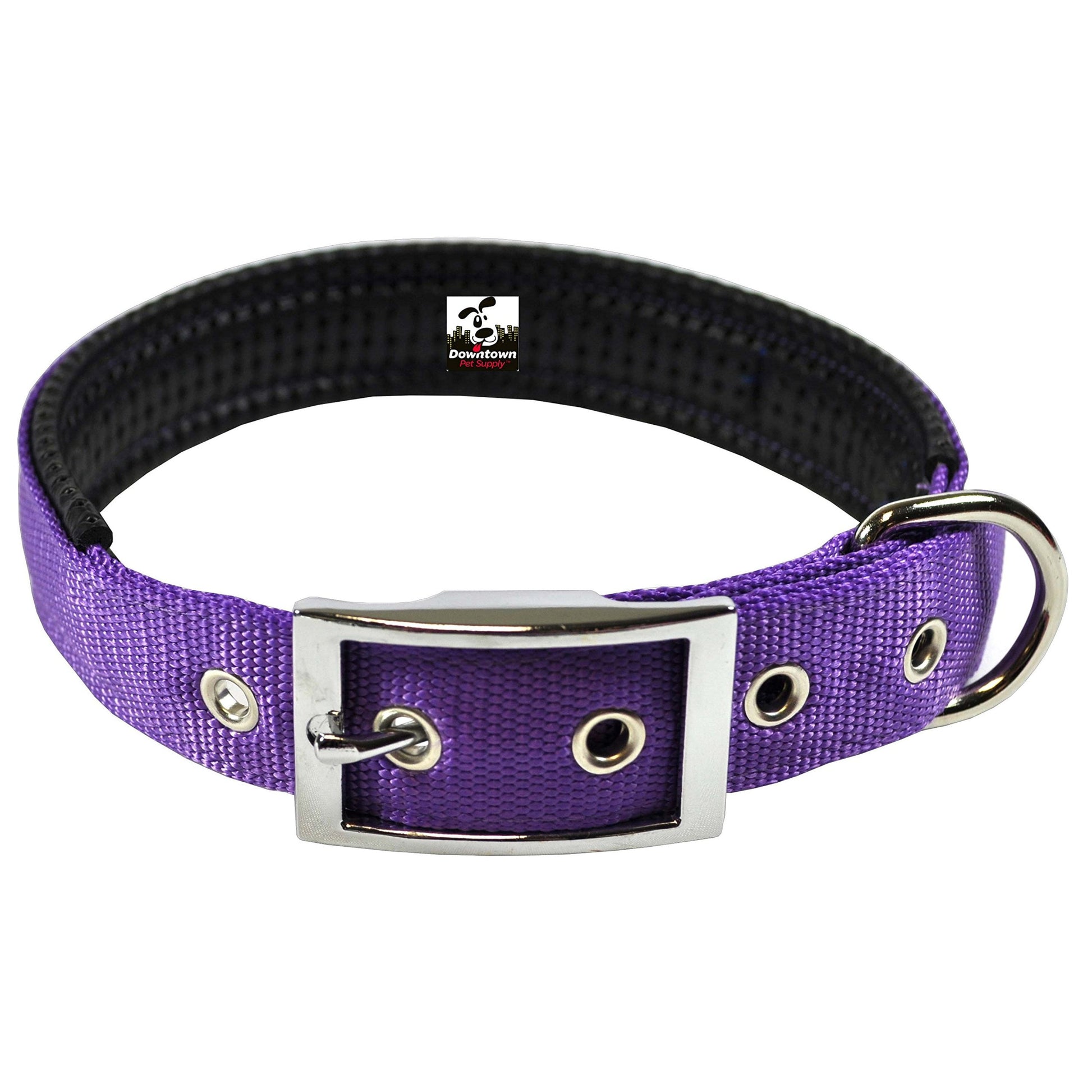 Padded Dog Collar for Large Dogs - Purple, Size L