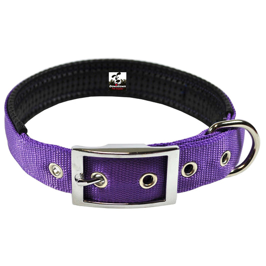Padded Dog Collar for Large Dogs - Purple, Size L