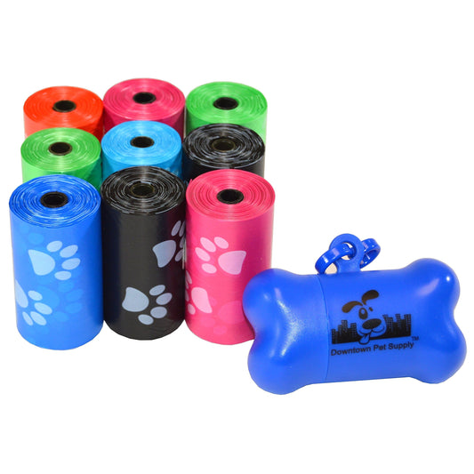 Rainbow Paw Print Dog Waste Bags with Dispenser, 180 Count