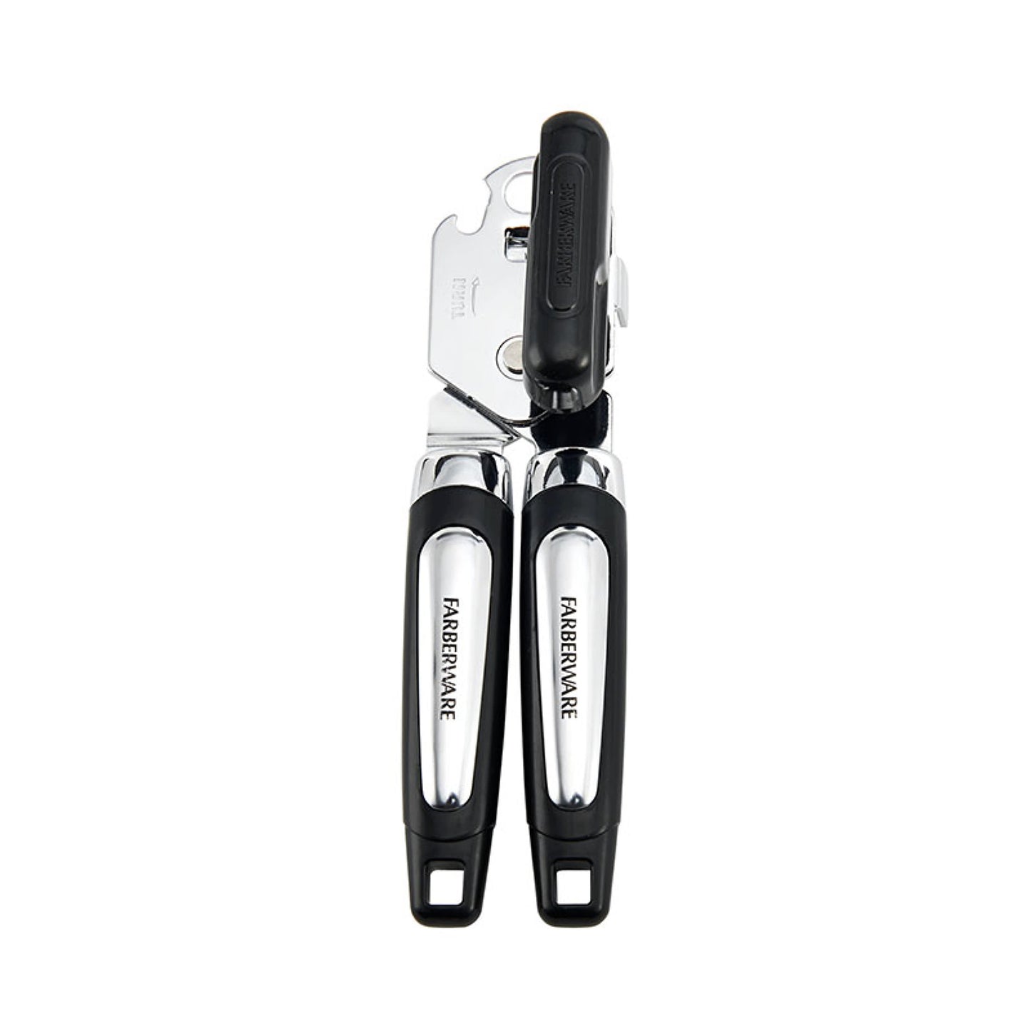 Professional Can Opener with Built in Bottle Opener in Black