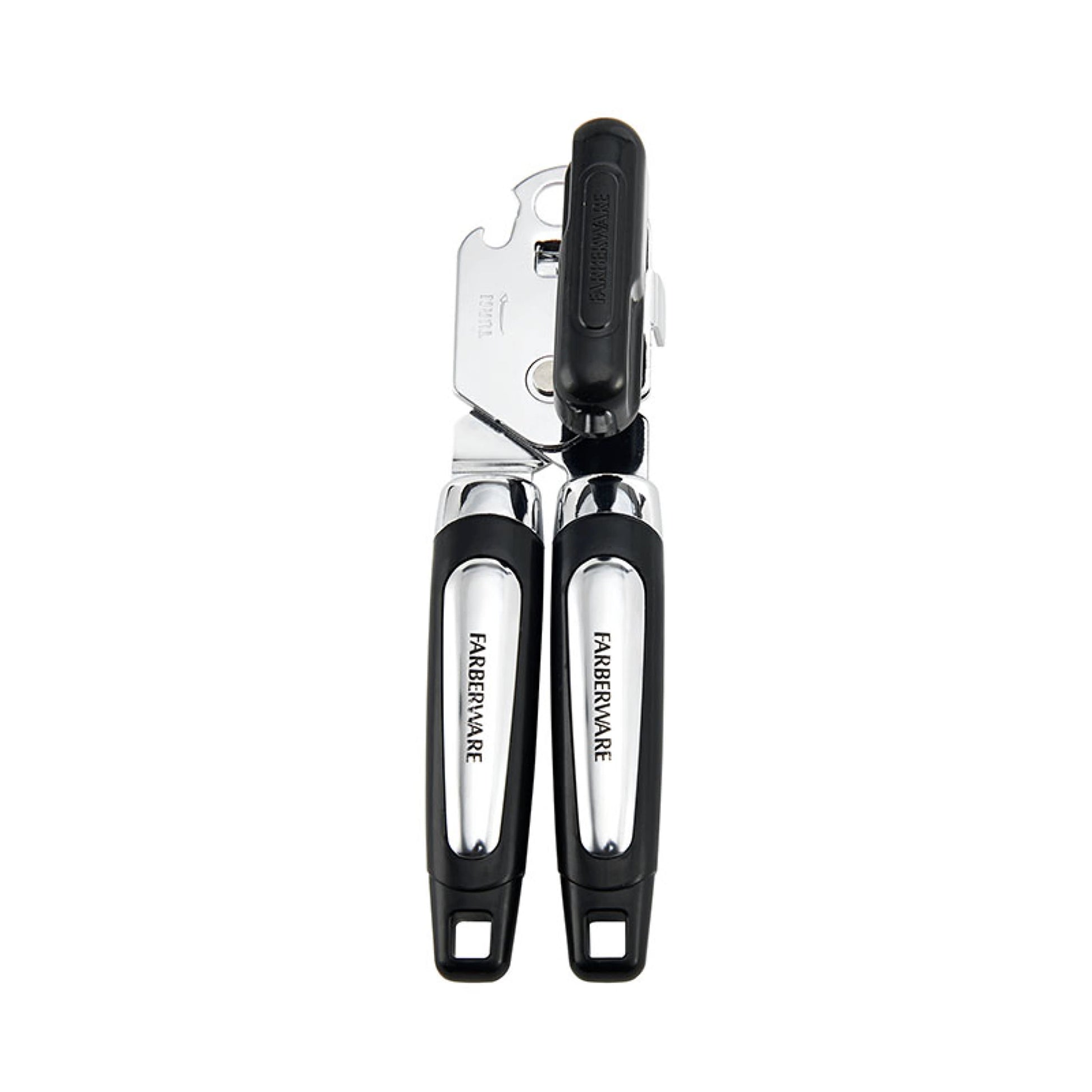 Professional Can Opener with Built in Bottle Opener in Black