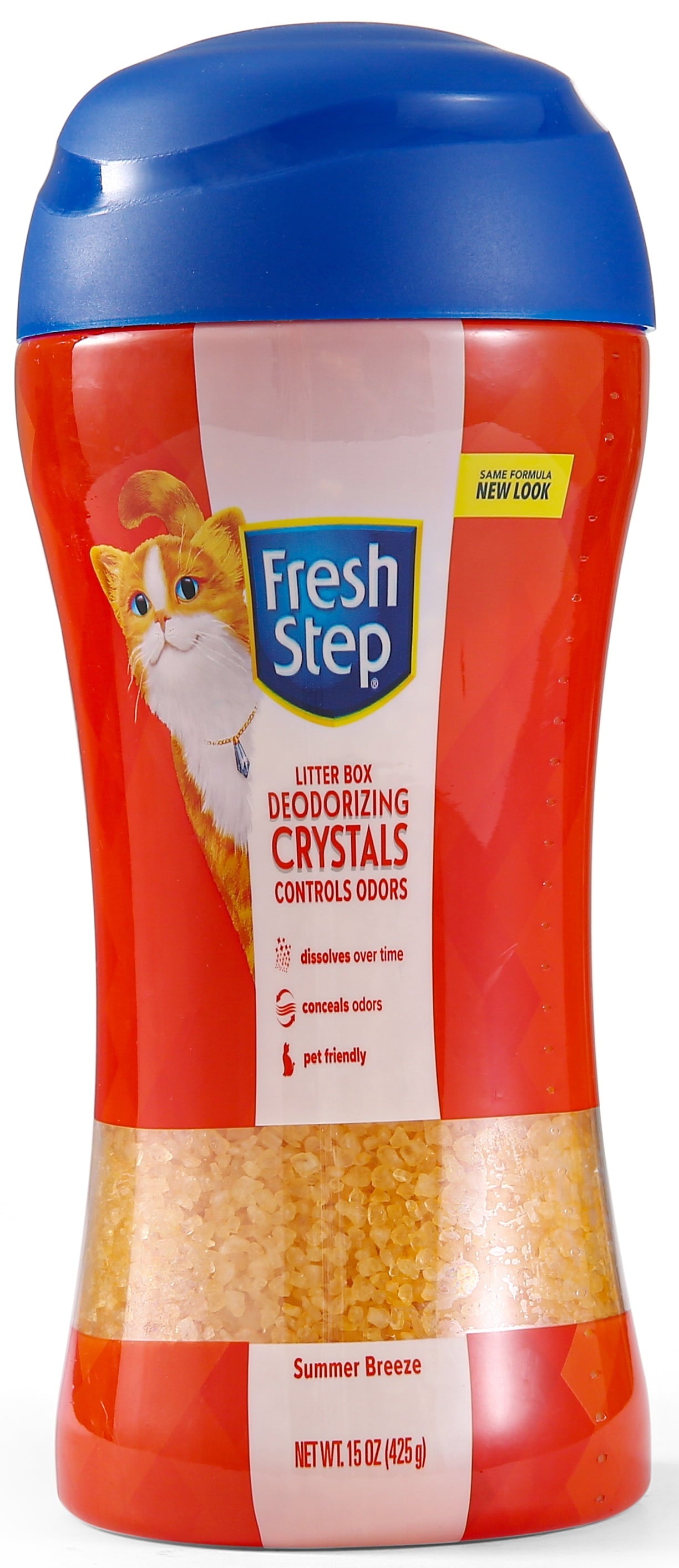 Deodorizing Cat Litter Crystals in Tropical Breeze Scent, 15Oz
