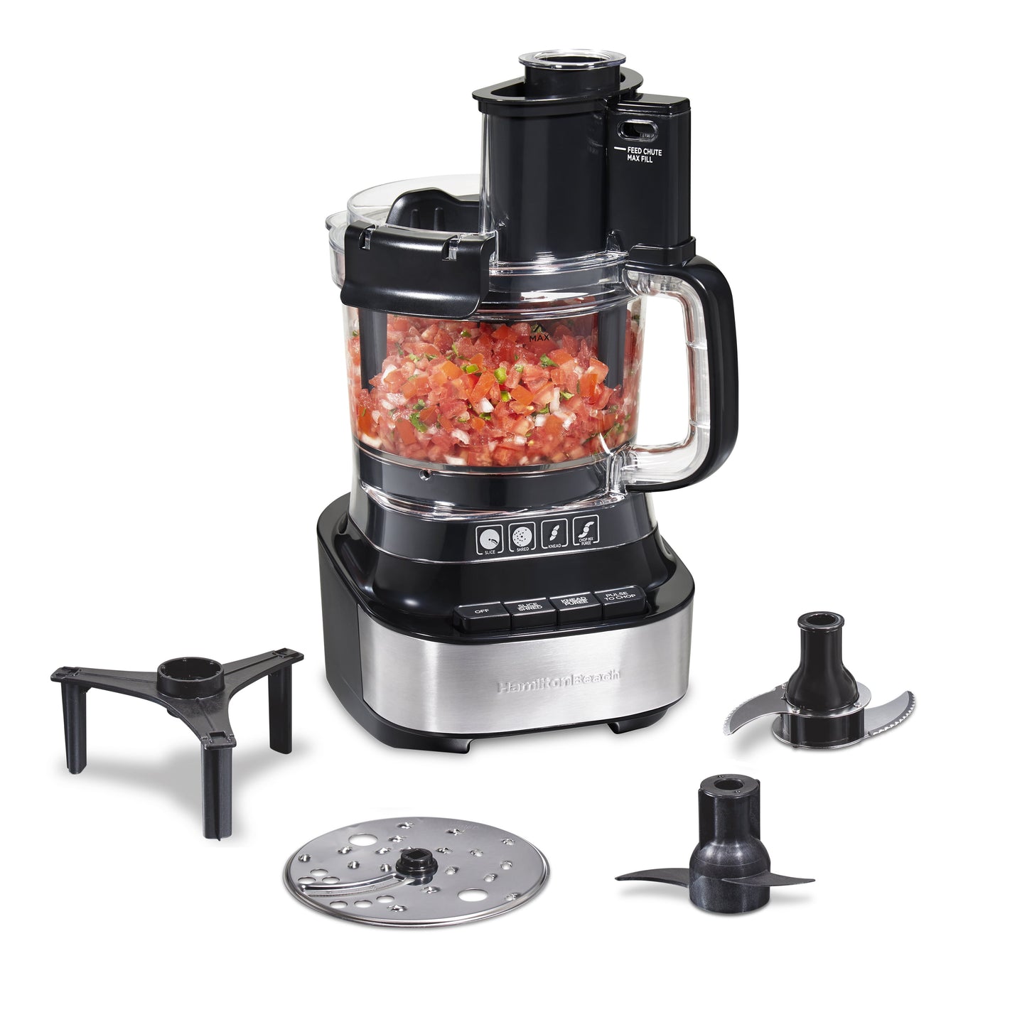 Stack & Snap Food Processor with Bowl Scraper, 10 Cup Capacity, Black, 70822FG