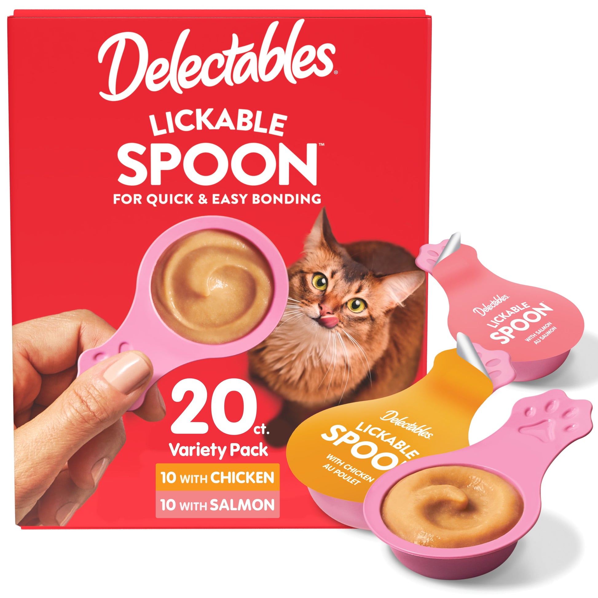 Hartz  Lickable Spoon Interactive Wet Cat Treats Variety Pack, 20 Count
