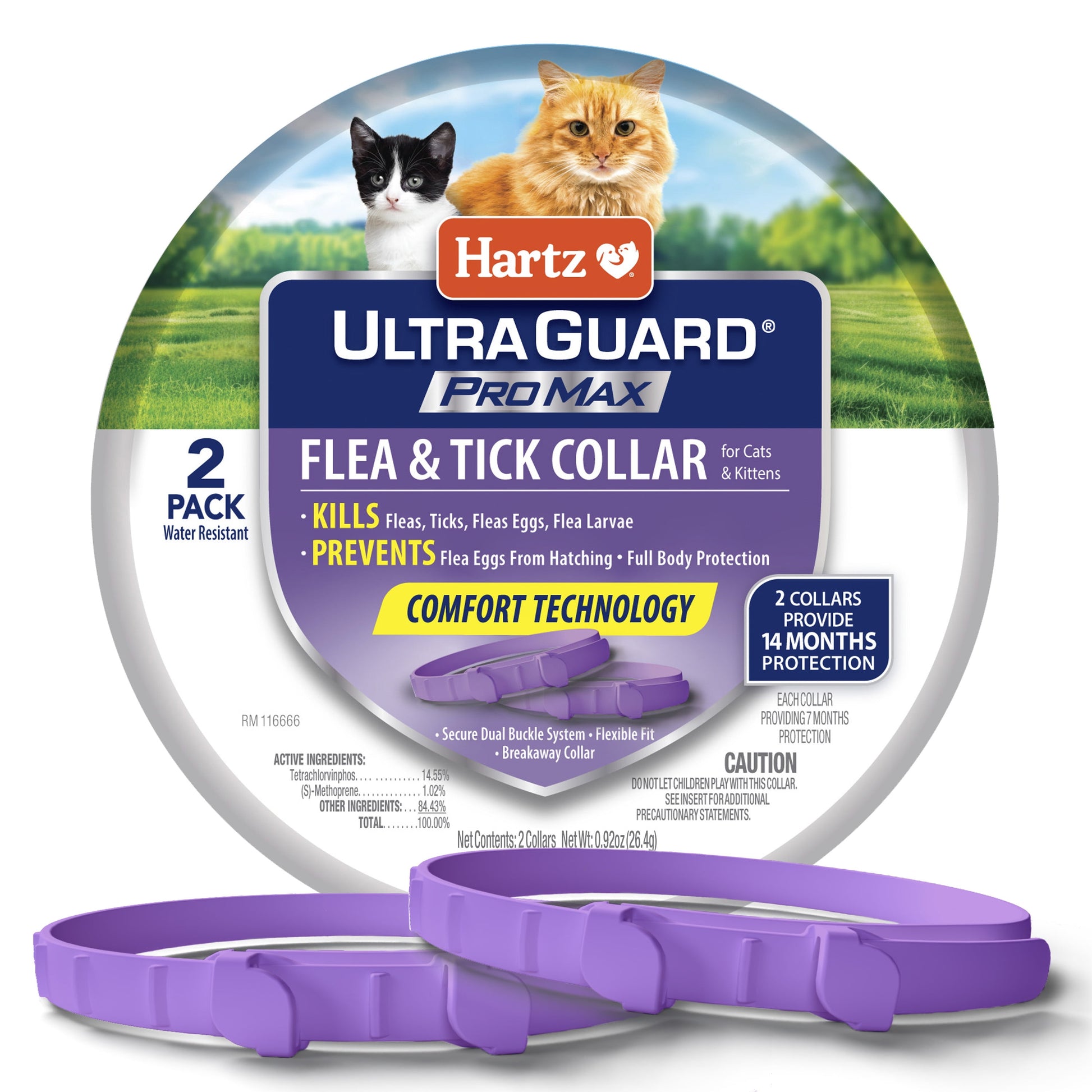 Ultraguard Promax Flea and Tick Collar for Cats and Kittens with Comfort Technology, 2-Pack
