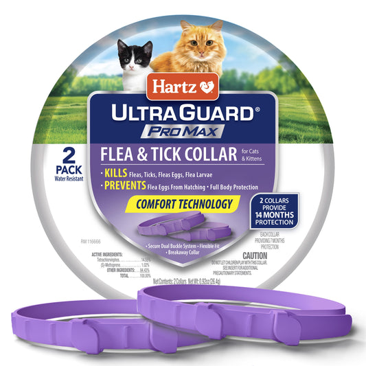 Ultraguard Promax Flea and Tick Collar for Cats and Kittens with Comfort Technology, 2-Pack