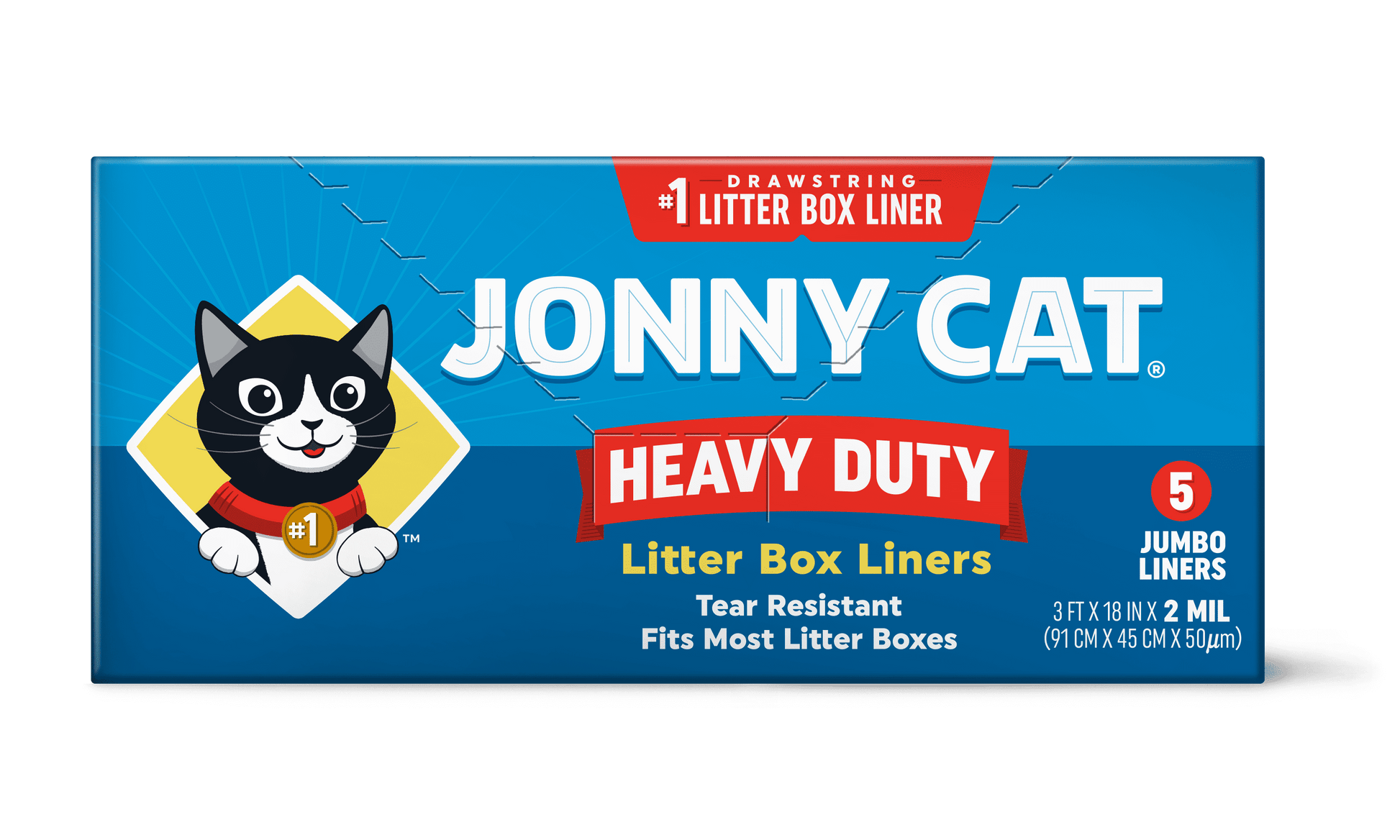 Heavy Duty Jumbo W/Drawstring Litter Box Liners, 5 Ct