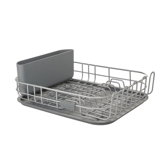 Low Profile Metal Stacking Dish Drying Rack, Charcoal Gray