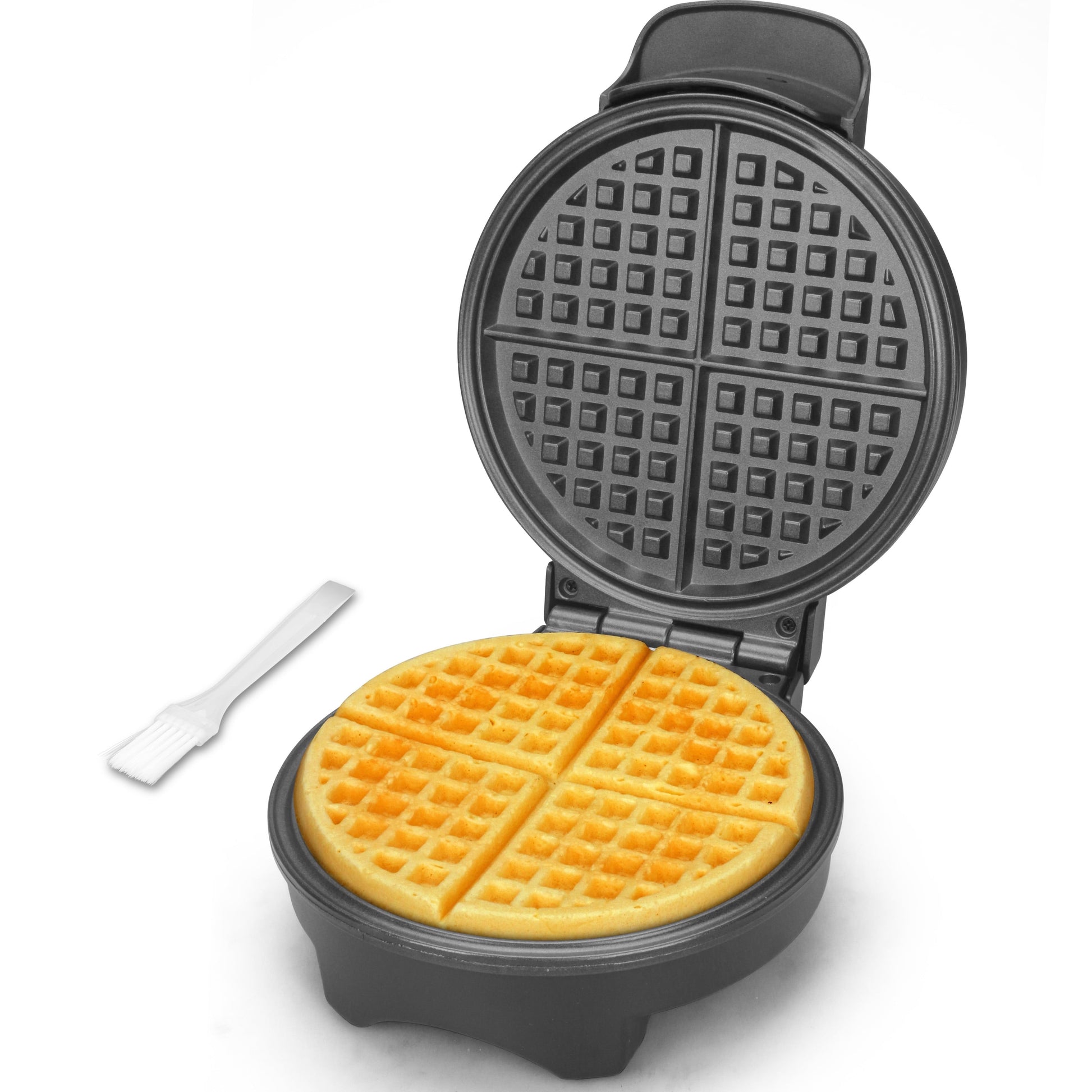Classic Waffle Maker, 7 Inch round Waffles Iron, 1 Waffle in 4 Quarters, Non-Stick