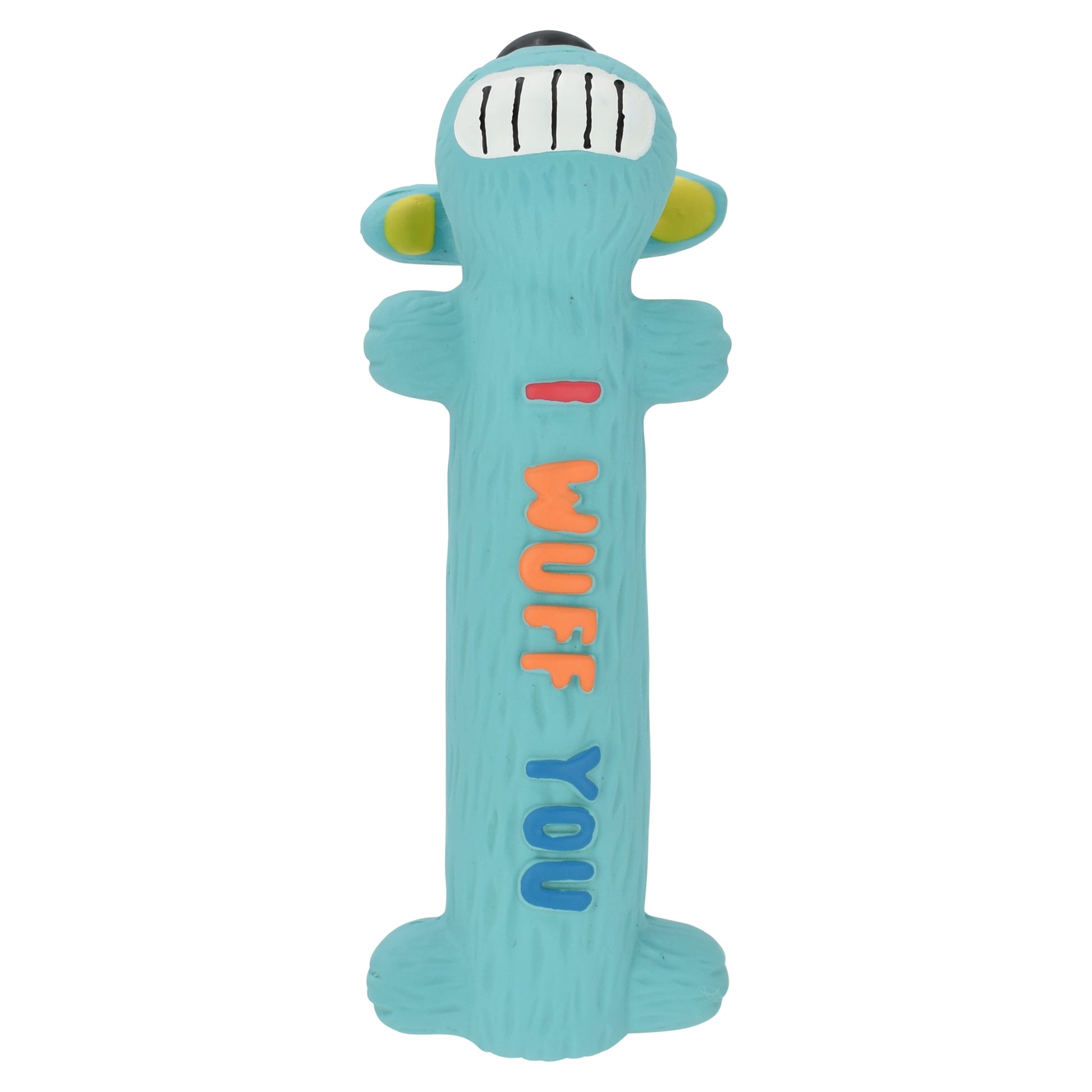 Loofa Latex Plush Dog Toy with Smiling Design