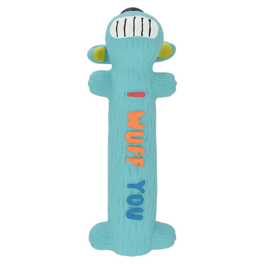 Loofa Latex Plush Dog Toy with Smiling Design