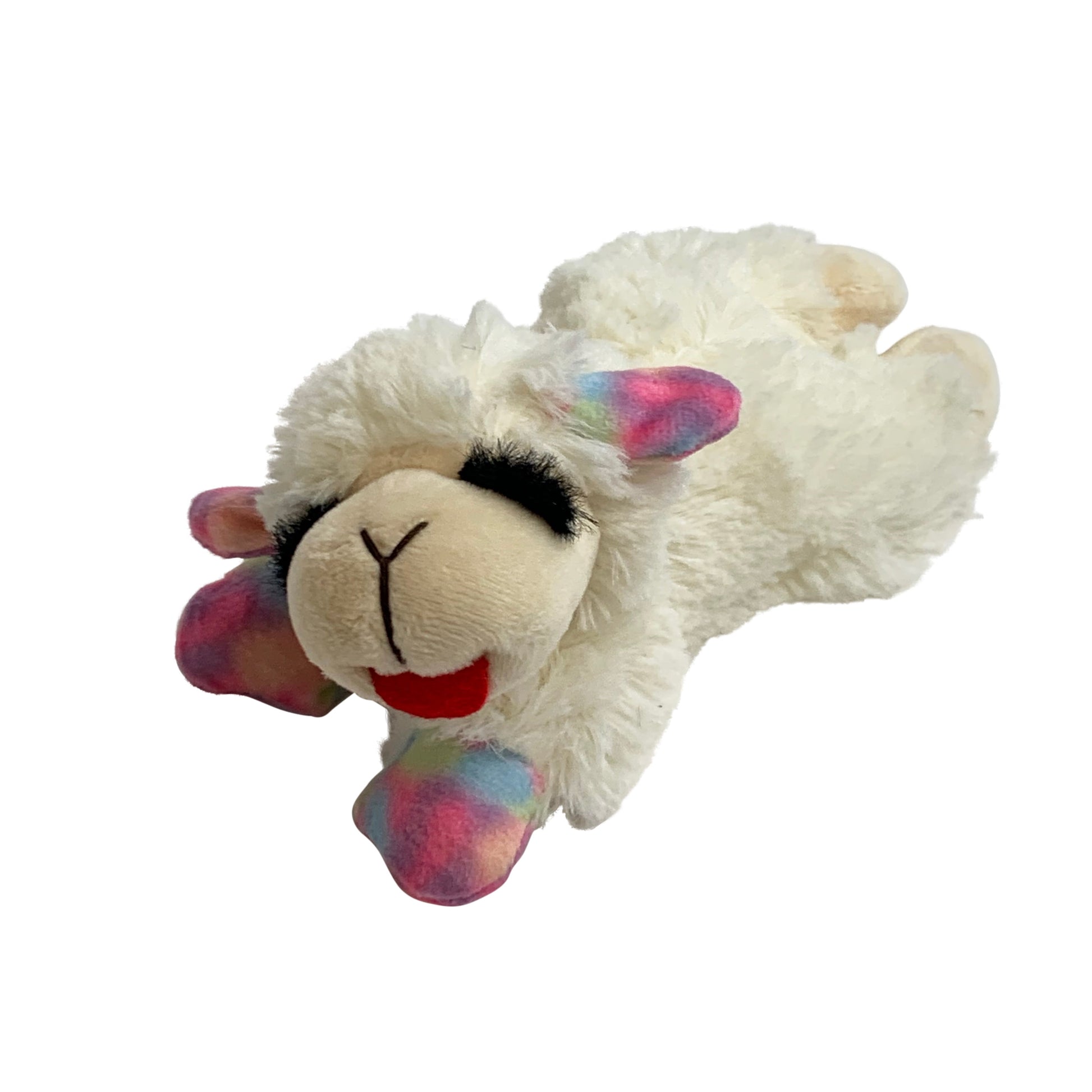 Small Plush Lamb Chop Dog Toy in Pastel Colors