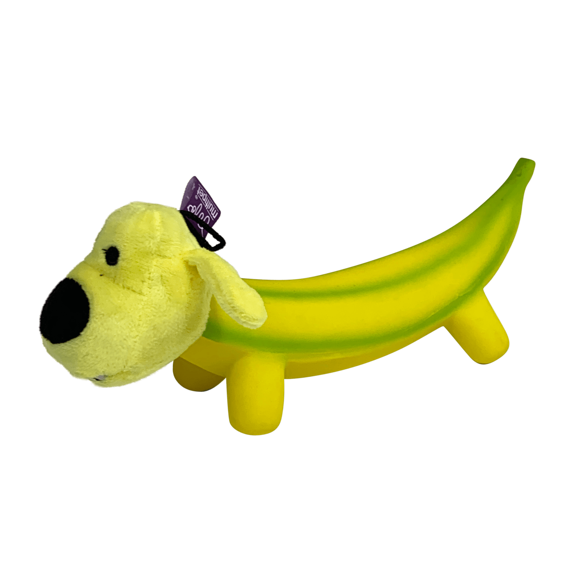 Smiling Dog Loofa Pals Banana-Shaped Latex Plush Toy for Dogs