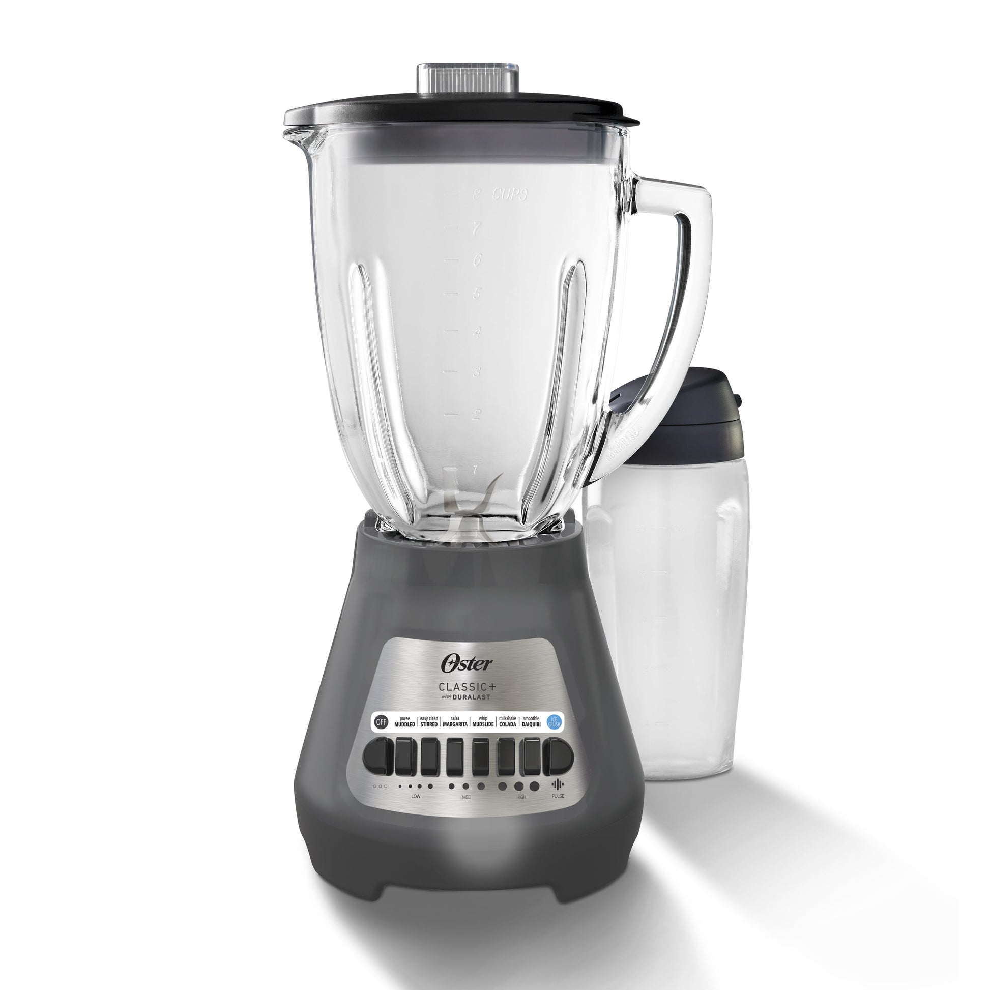 Party Blender XL, 8-Cup Glass Jar Blender with 20Oz Blend-N-Go Cup, 8 Speeds