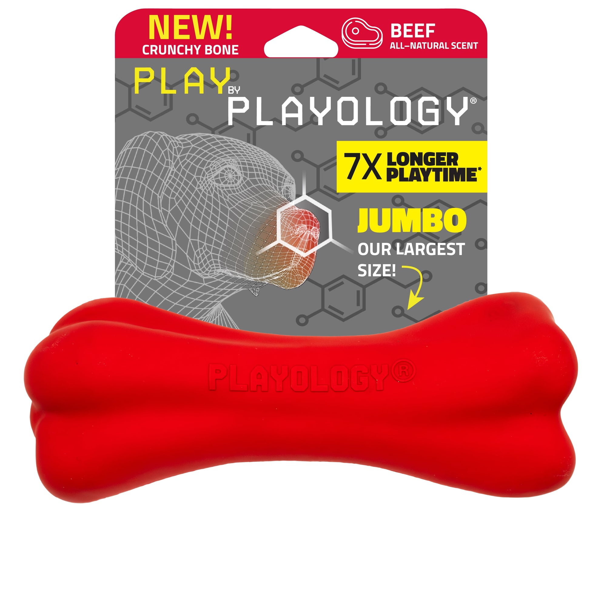 Crunchy Bone Dog Toy for Large Breeds with Beef Scent