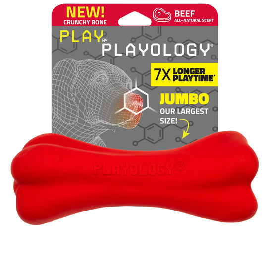 Crunchy Bone Dog Toy for Large Breeds with Beef Scent