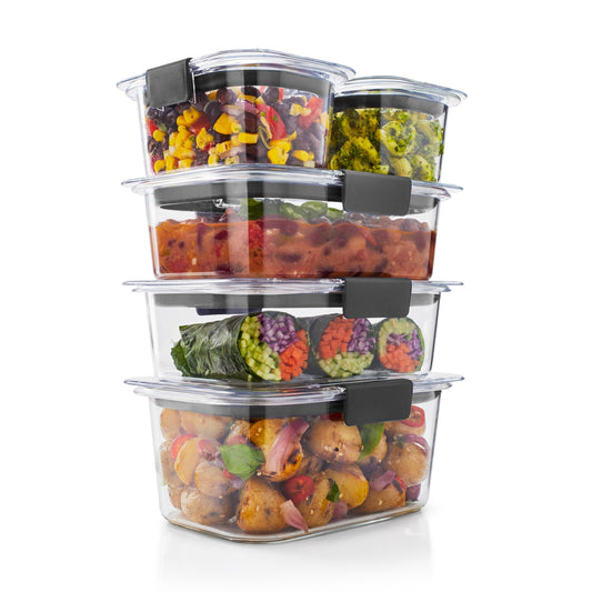 Brilliance Leak-Proof Stain Resistant Clear Food Storage Containers, 10 Piece Set
