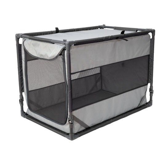 Large Portable Folding Dog Kennel in Gray