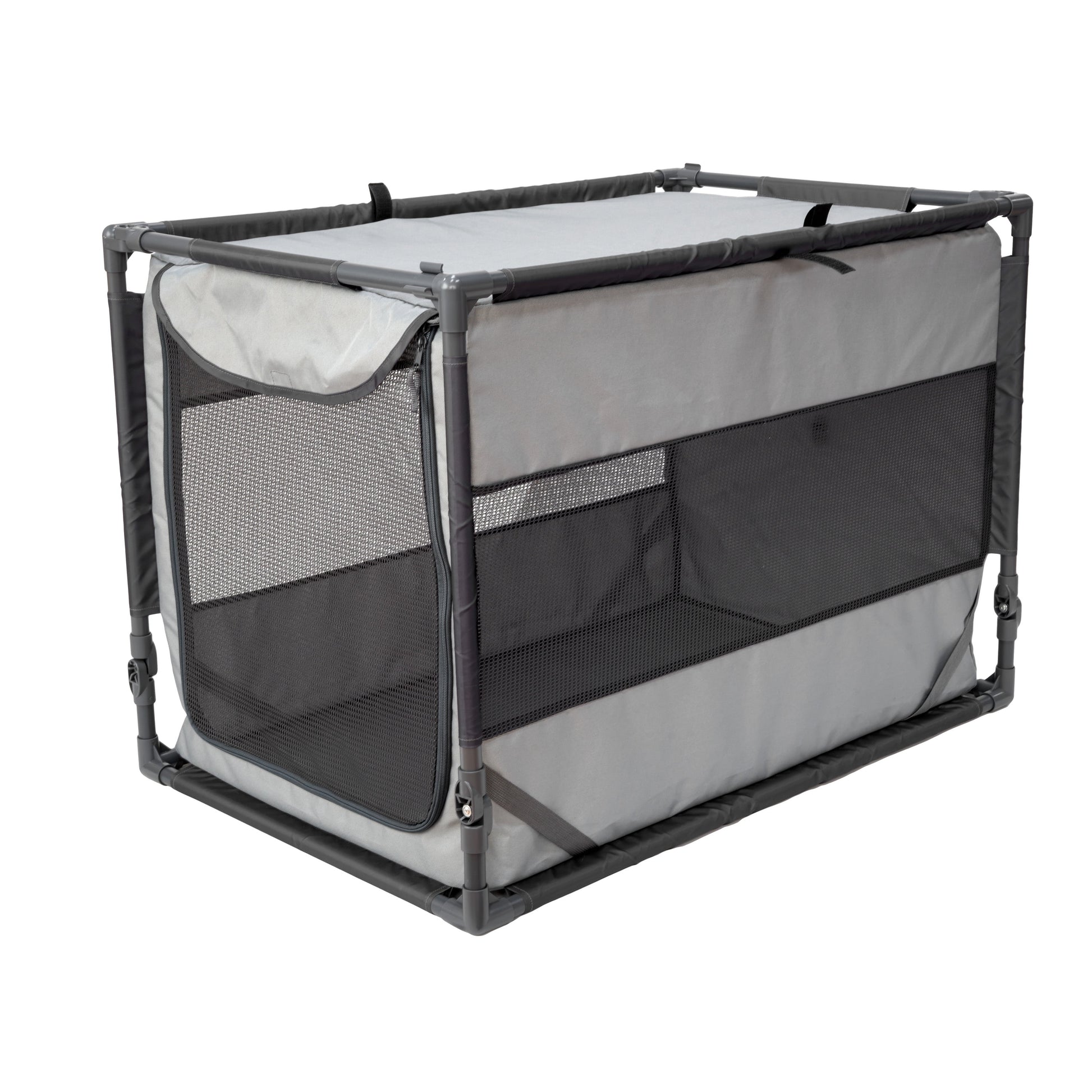 Large Portable Folding Dog Kennel in Gray