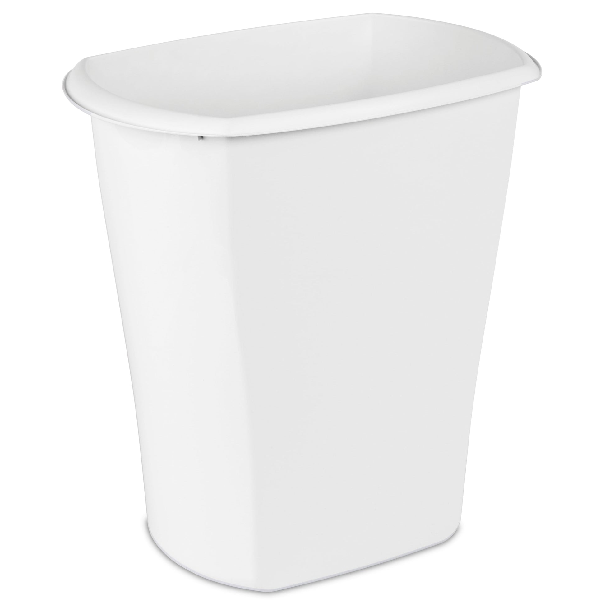 10 Gallon Rectangular Wastebasket, Large Open Plastic Trash Can for Kitchen, White