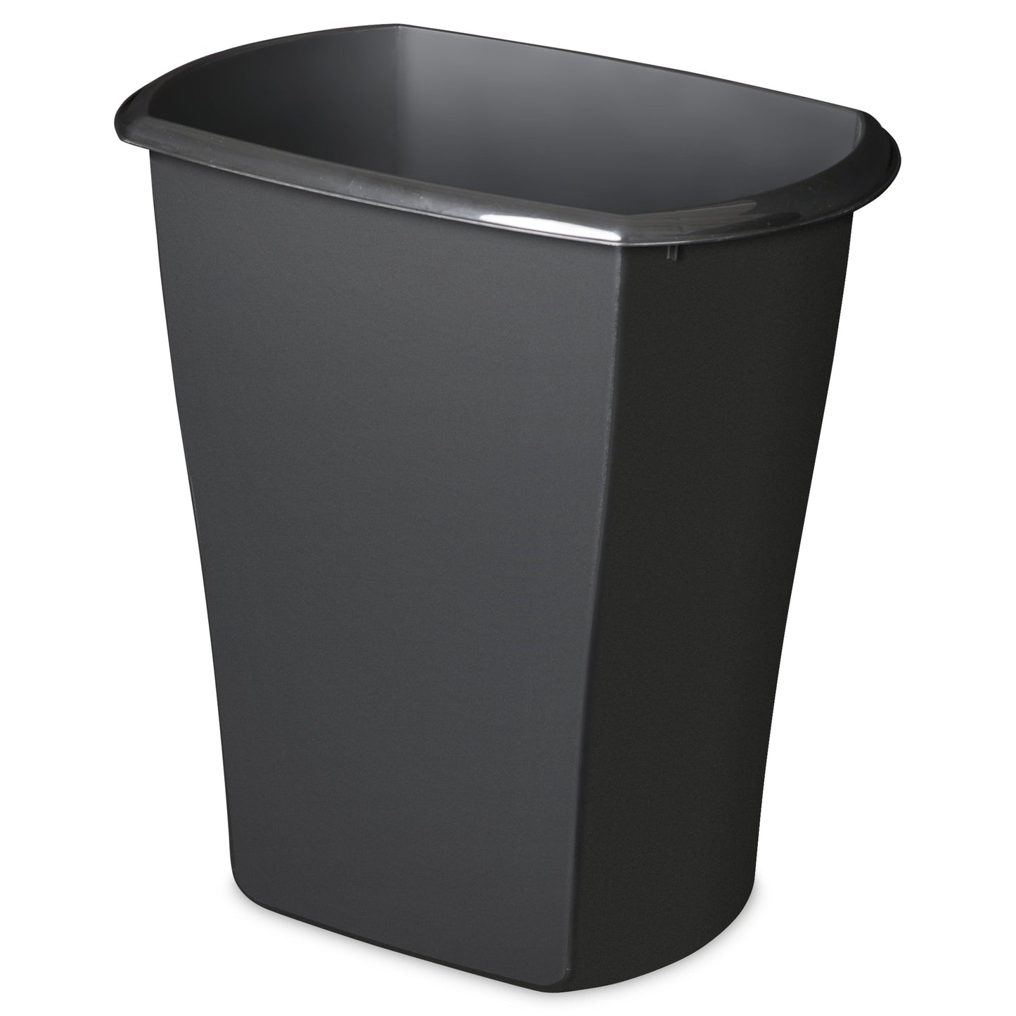 10 Gallon Rectangular Wastebasket, Large Open Plastic Trash Can for Kitchen, Black