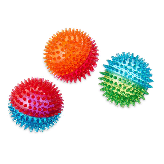 Fetch Buddy Spiky Ball Dog Toy, Medium, Assorted Colors, Chew Level 3