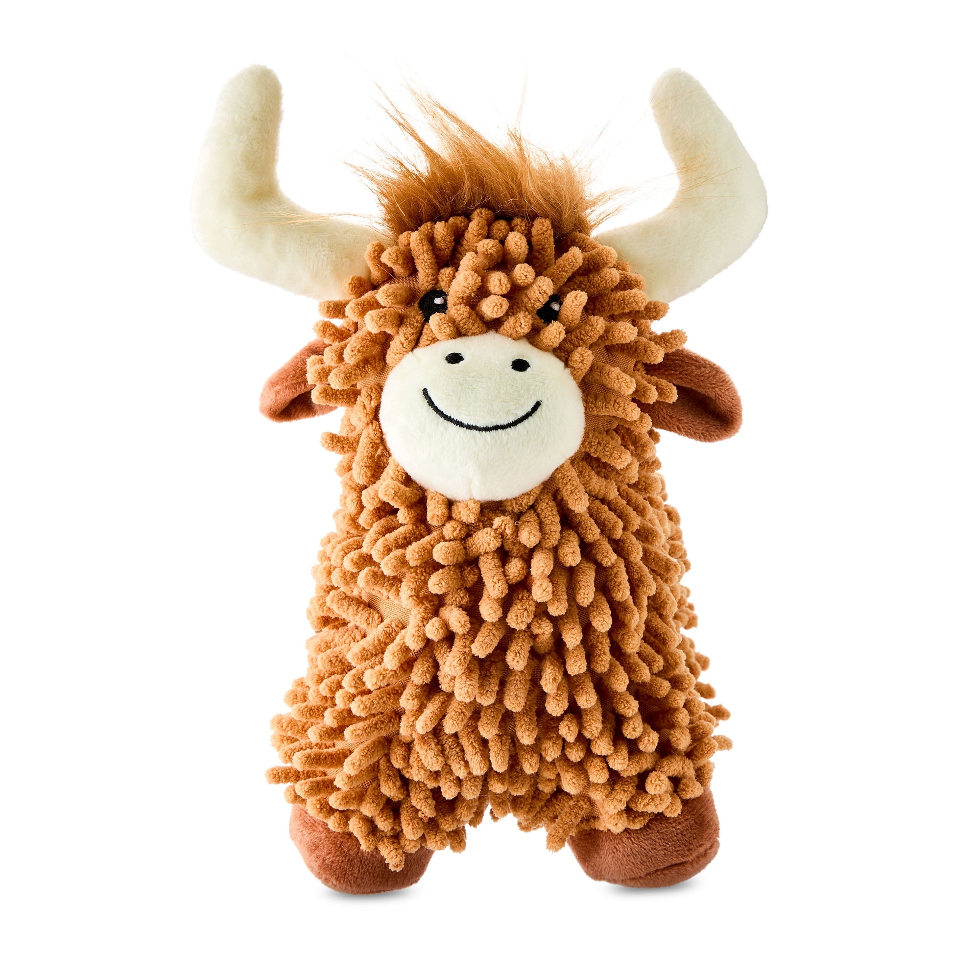 Highland Cow, Floppy Plush Dog Toy, Brown