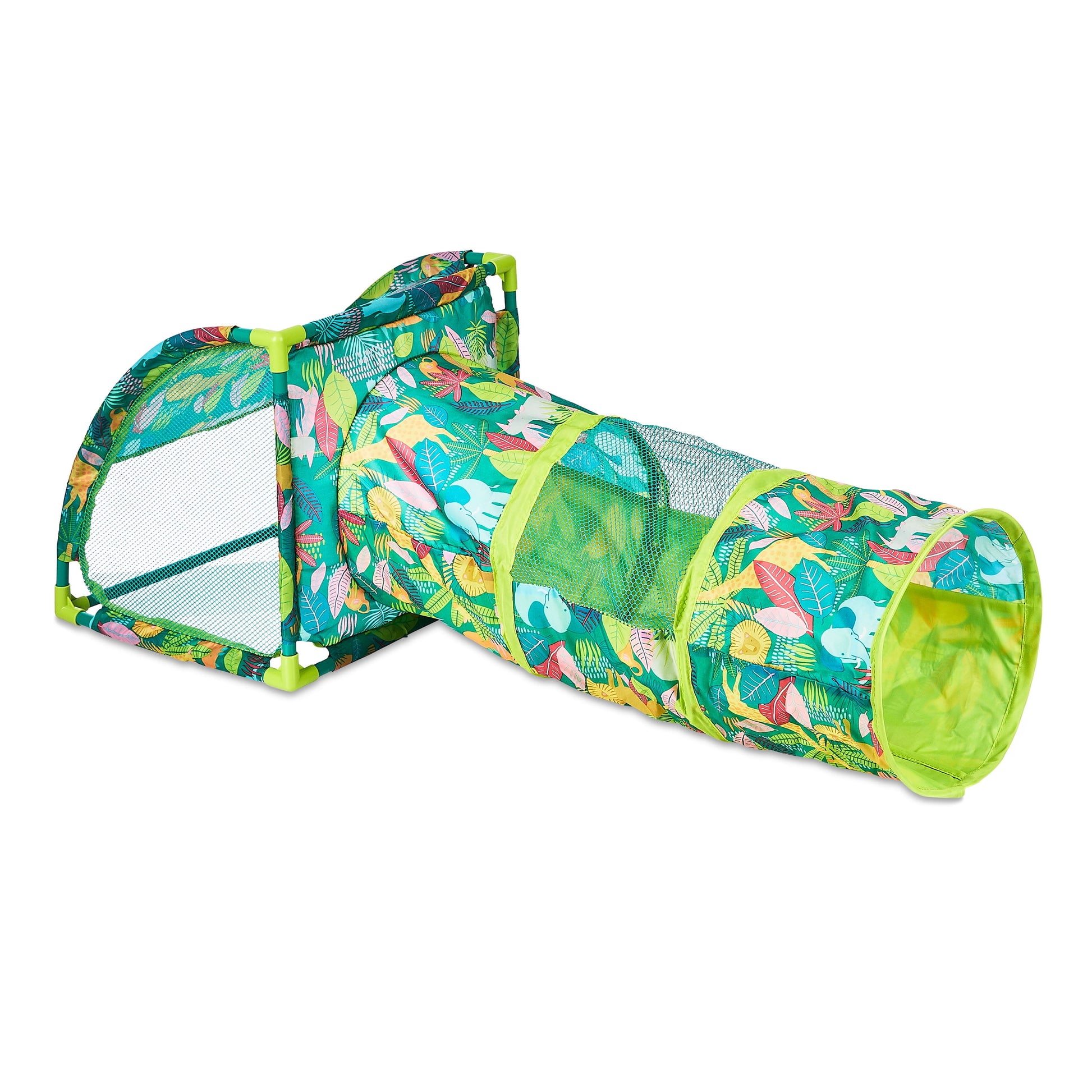 Portable Jungle Party Cove & Cat Tunnel, Multicolored