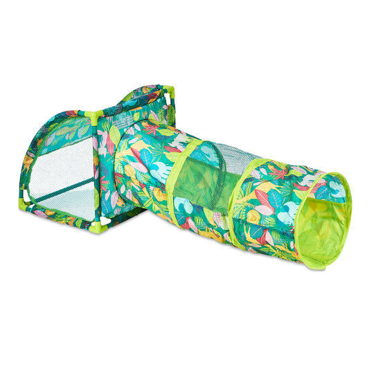 Portable Jungle Party Cove & Cat Tunnel, Multicolored
