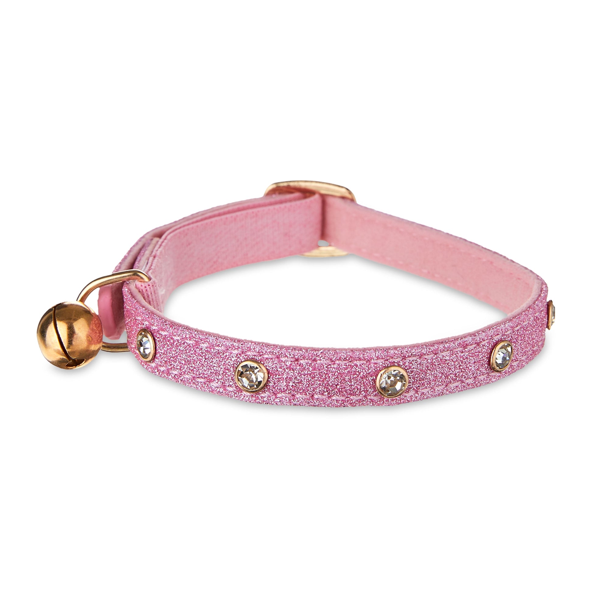 Rhinestone-Embellished Breakaway Cat Collar in Pink, One Size