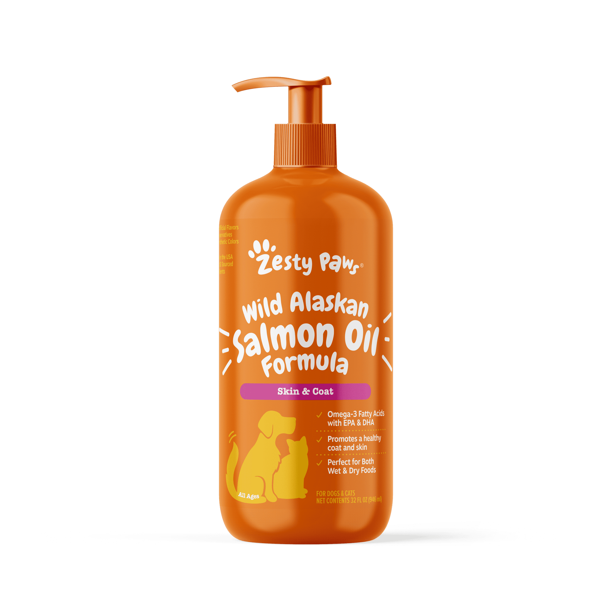 Wild Alaskan Salmon Oil Formula for Cats & Dogs, for Skin & Coat Health, 32Oz