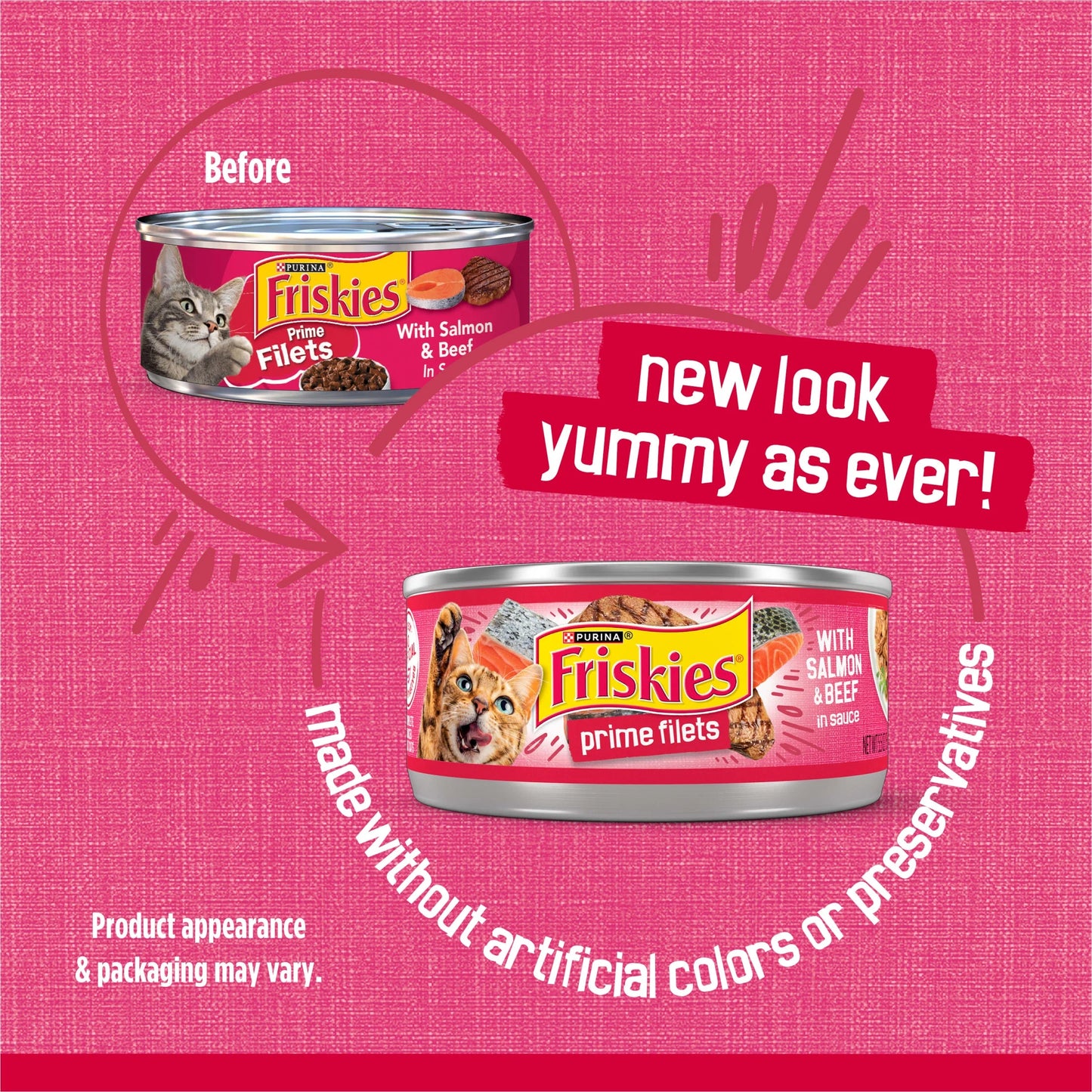 Purina Prime Filets Salmon and Beef in Sauce Wet Cat Food, 5.5 oz Can