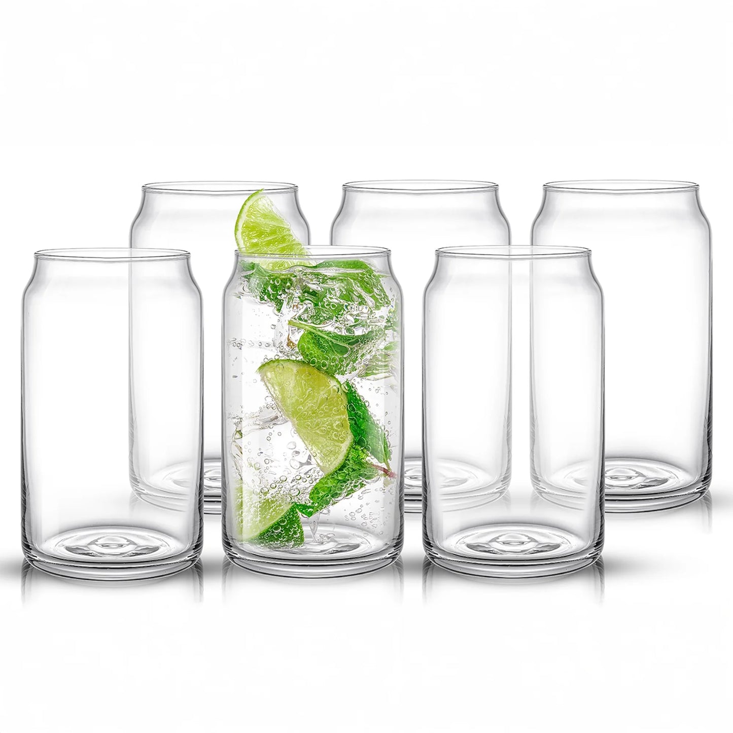 Classic Can Shape Tumbler Drinking Glass - Set of 6, New in Box