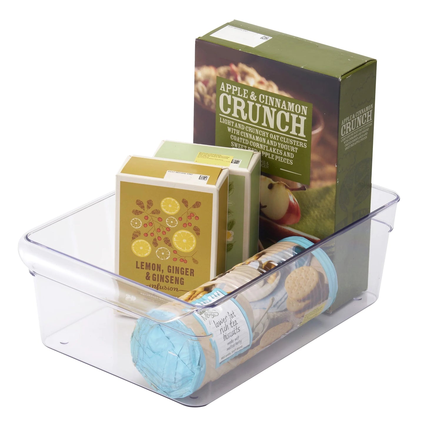 Large Fridge Bin, 12X8X4 Inches, Clear Plastic