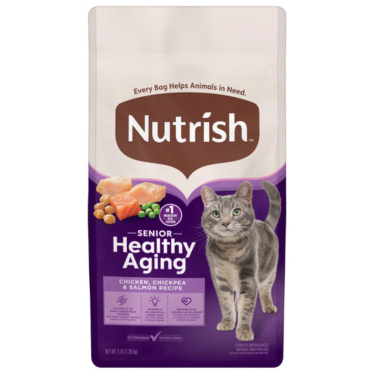 Senior Healthy Aging Chicken, Chickpea, and Salmon Dry Cat Food - 3 lb Bag by Rachael Ray