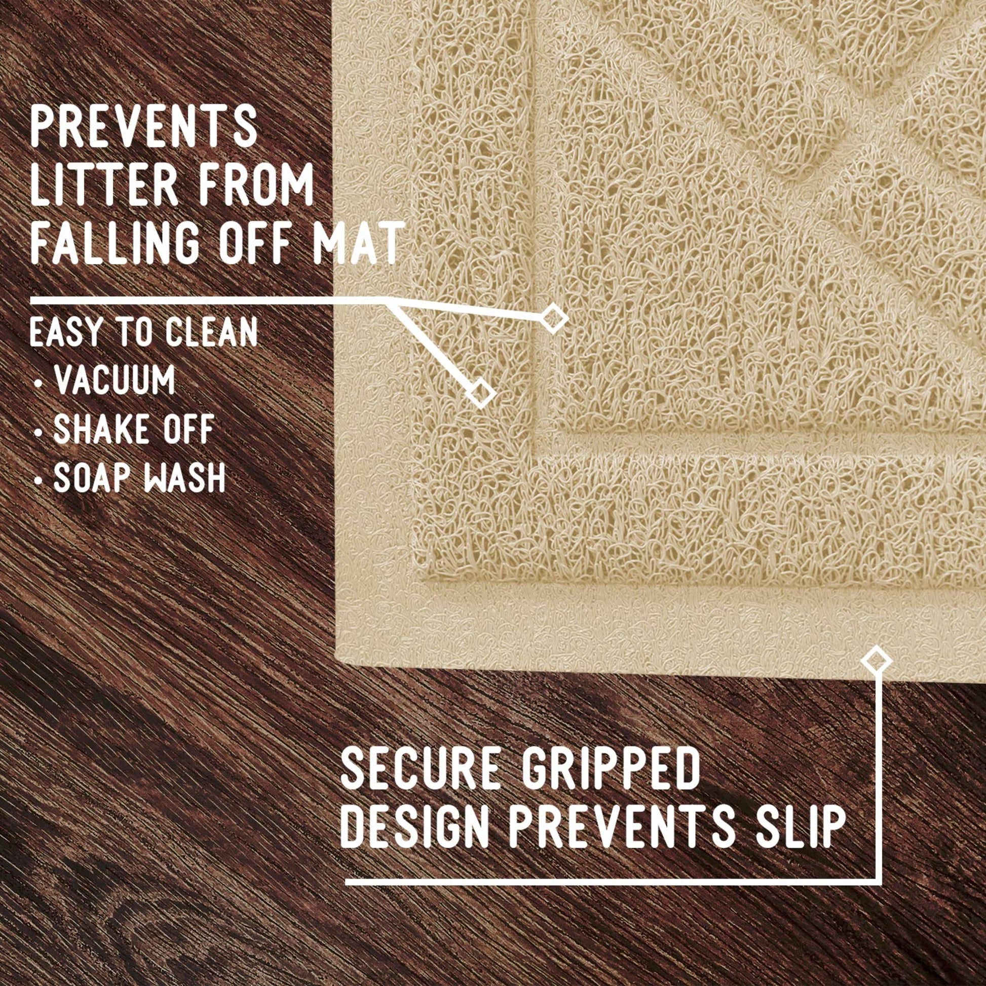 Cat Litter Mat 35" X 42" Beige Cat Mat for Litter Mat