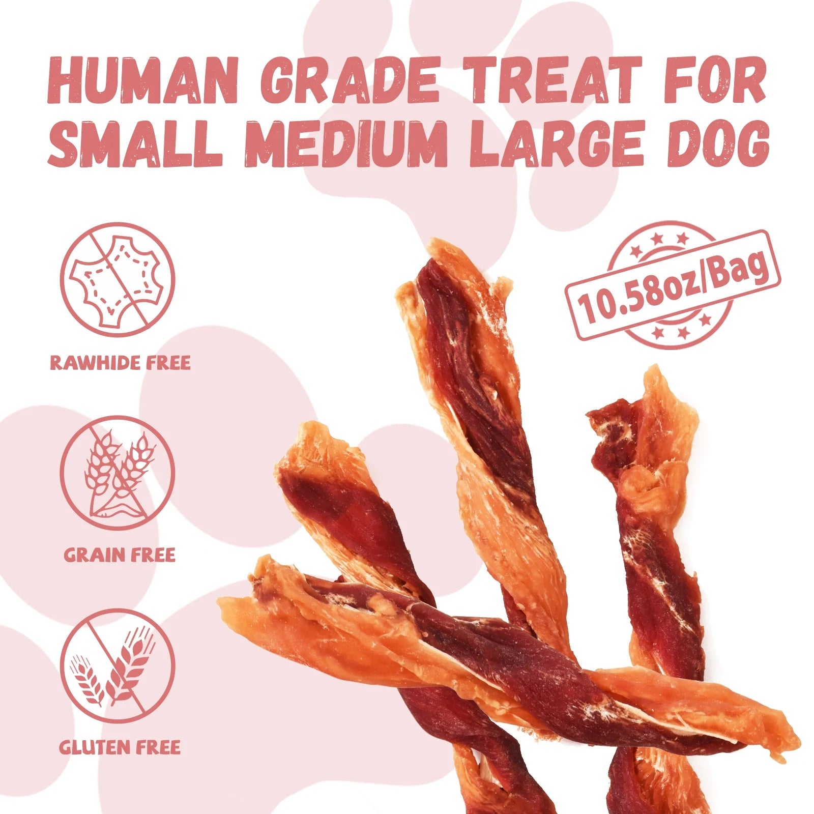 Premium Chicken, Duck, and Cod Jerky Dog Treats - Pure Meat Snacks for All Dogs, 28-29 Count