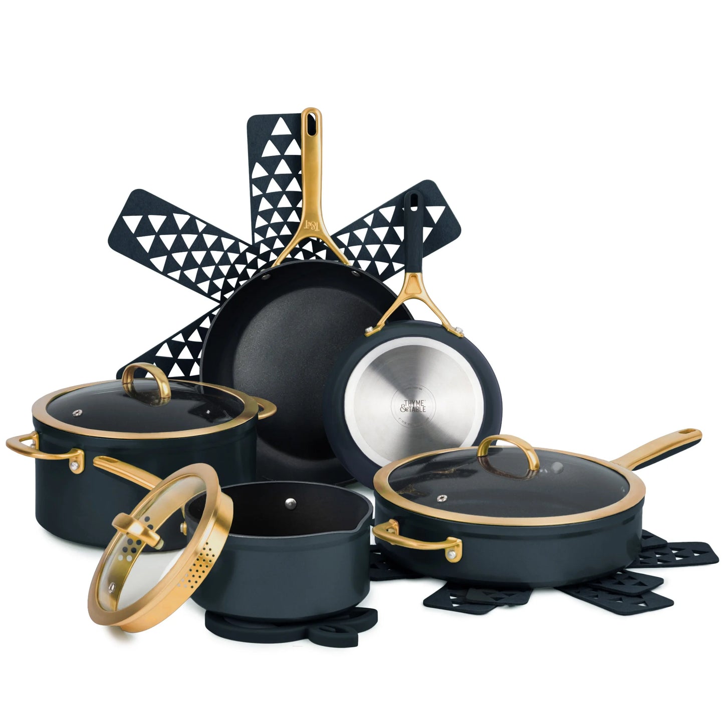 12-Piece Non-Stick Supreme Collection Cookware Set, Pots and Pans Set - Atlantic Blue
