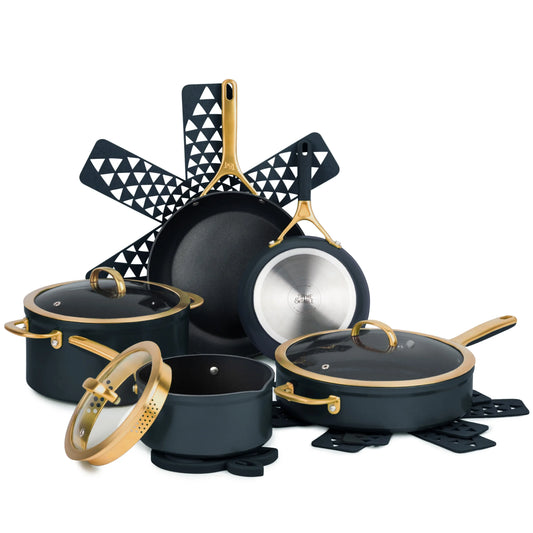 12-Piece Non-Stick Supreme Collection Cookware Set, Pots and Pans Set - Atlantic Blue
