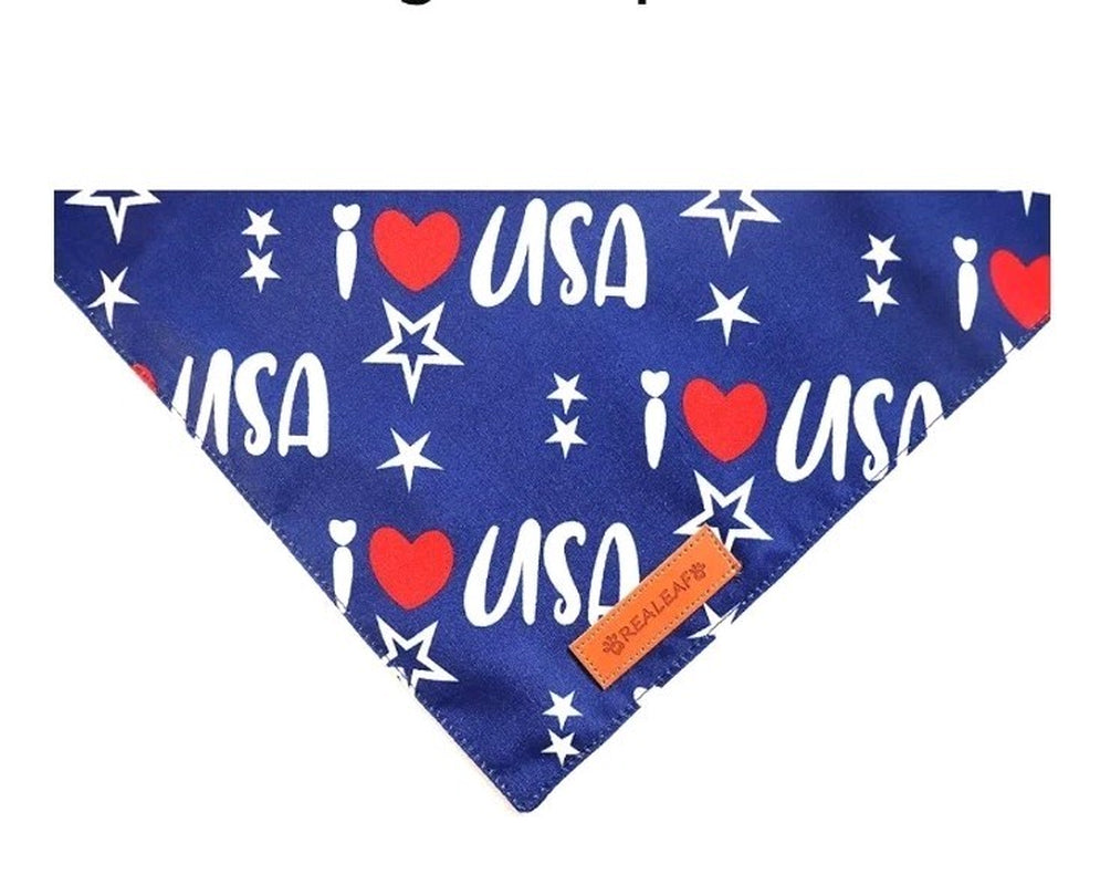 4Th of July Bandanas 2 Pack, Triangle Reversible Pet Large American Flag