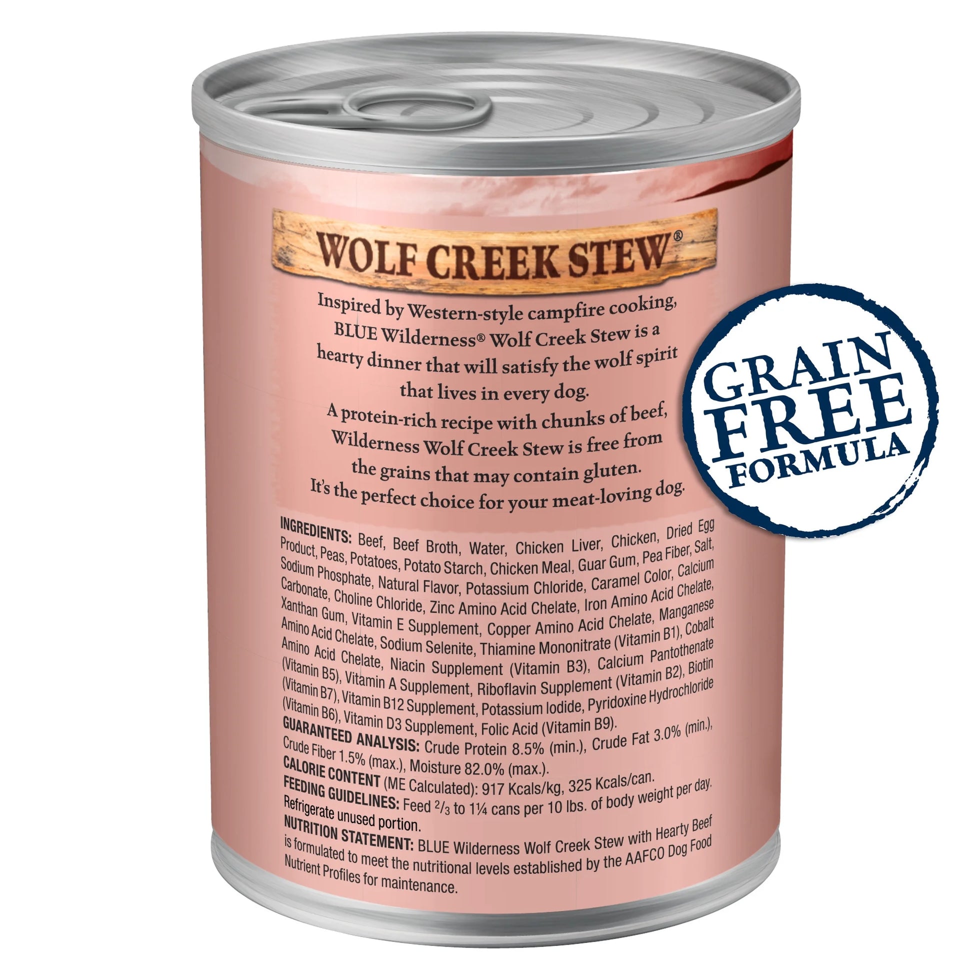 Wilderness Wolf Creek Stew Wet Dog Food with Hearty Beef in Gravy, 12.5-Ounce Can