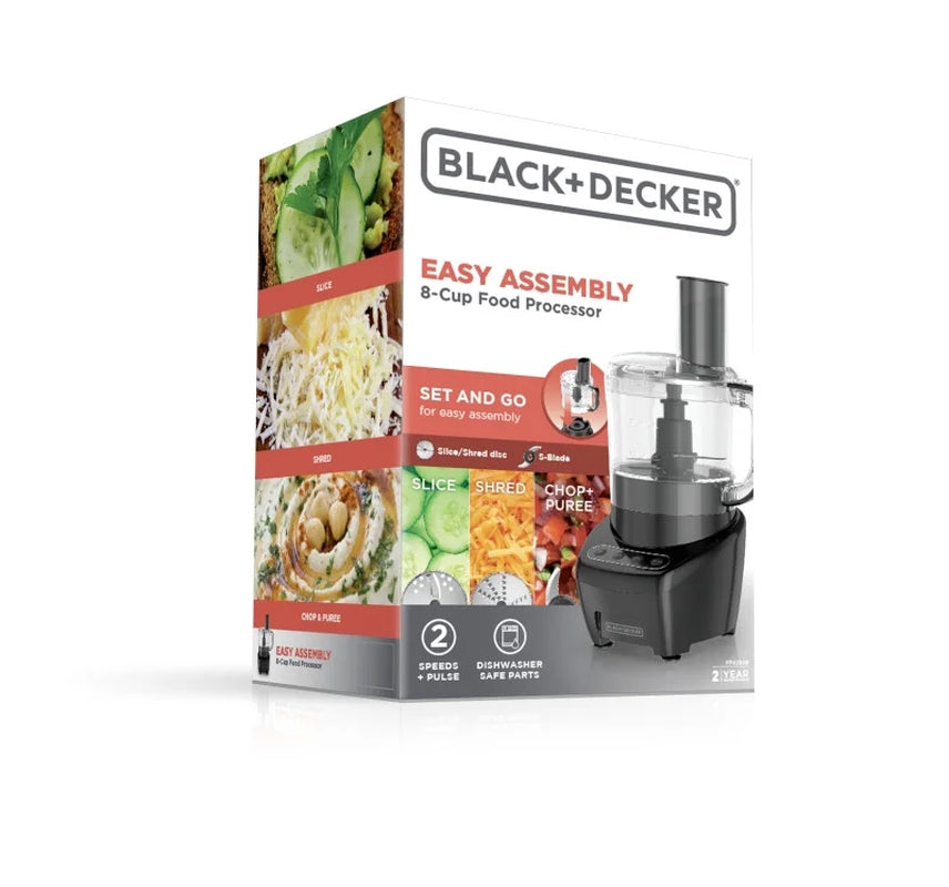 Easy Assembly 8-Cup Food Processor, Black, FP4200B