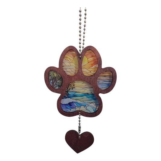 Pet Paw Suncatcher Memorial Custom Name Dog Cat Ornament Window Hanging Sympathy Gift Loss of Pet Passing Away Bereavement Keepsake for Pet Lover Ideas Gift in Loving Memory