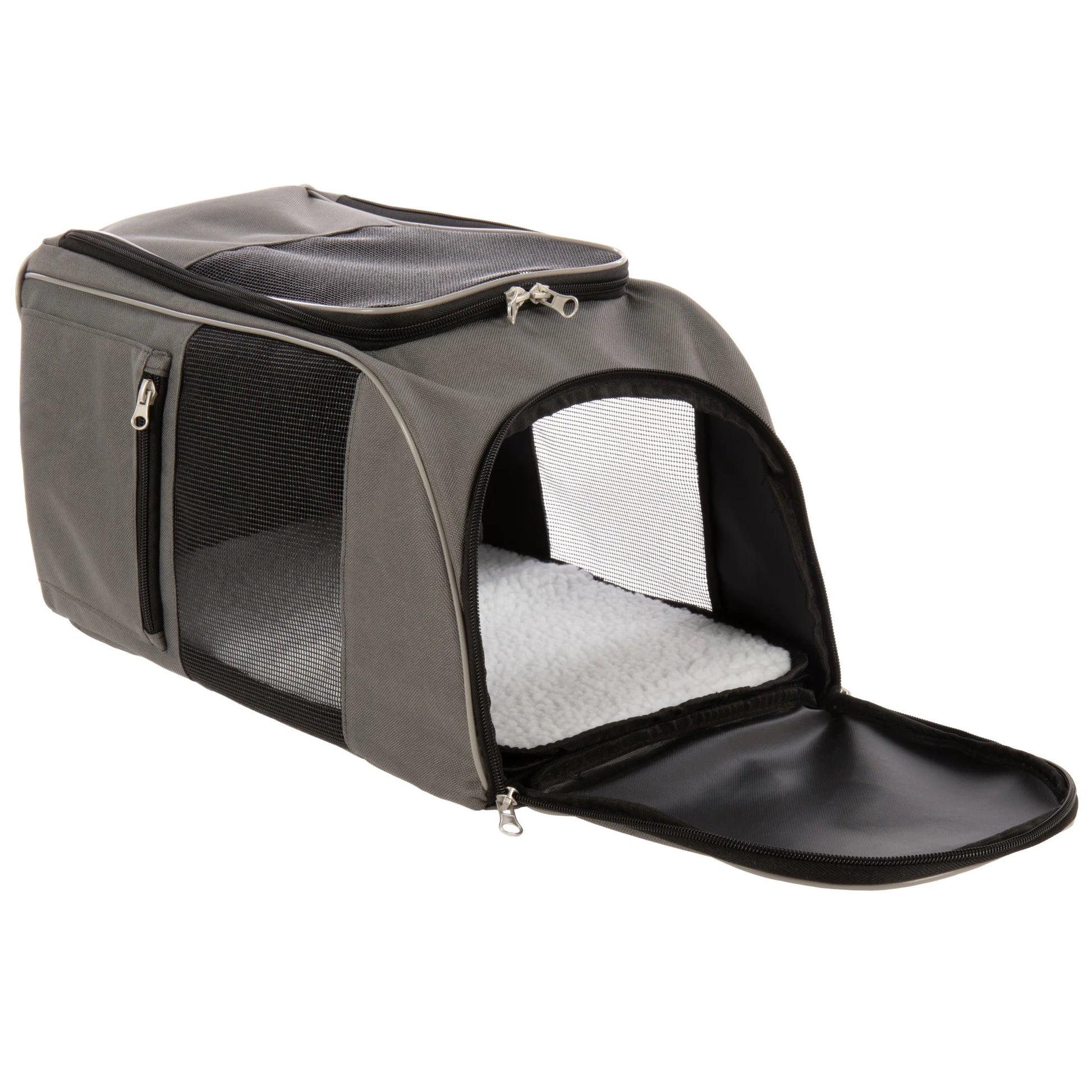 Medium Pet Travel Backpack for Cats and Dogs, Gray, 16 lb Capacity