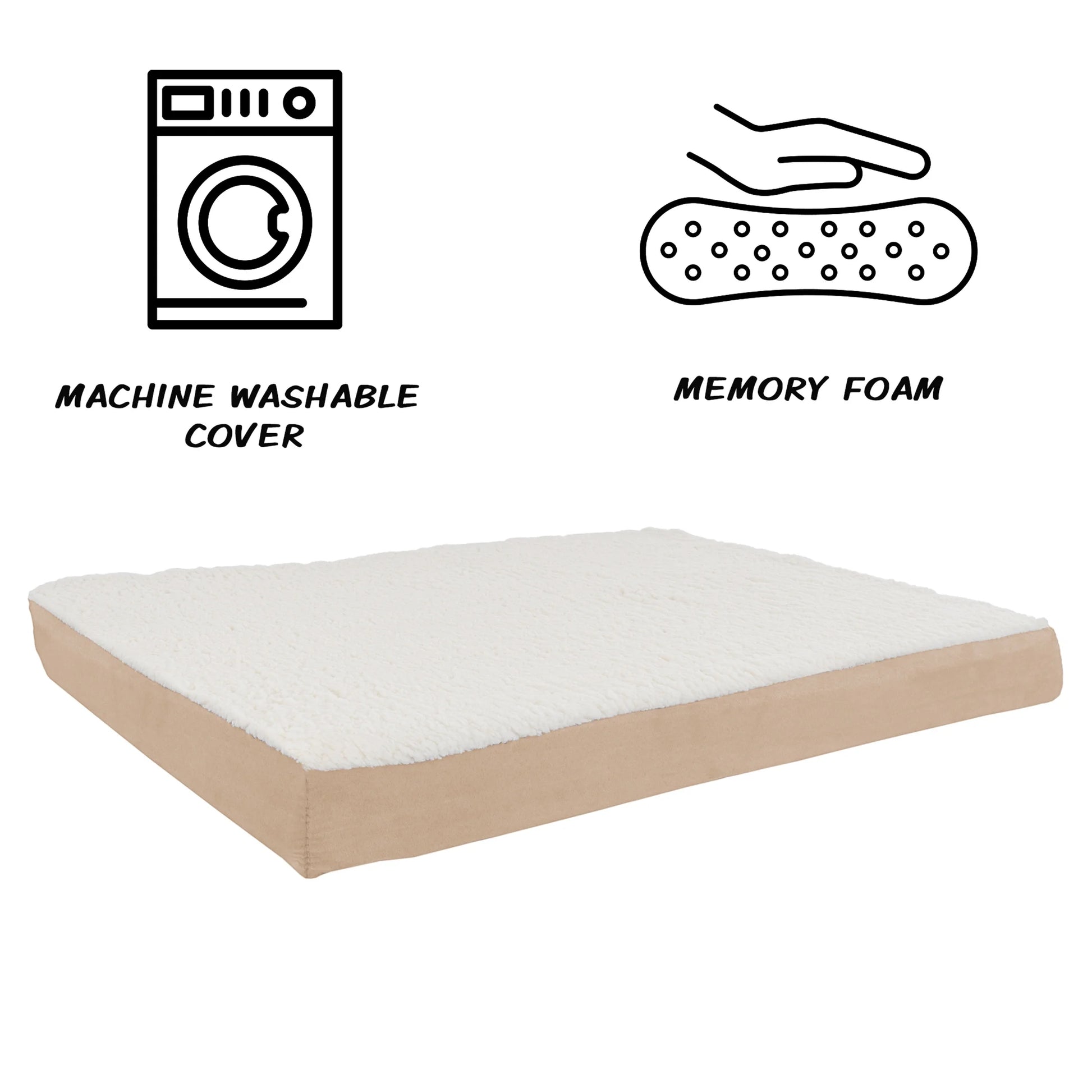 PETMAKER Orthopedic Memory Foam Pet Bed - 36" X 27", Tan