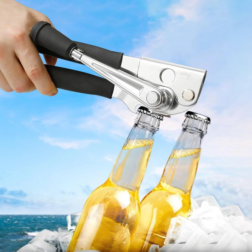 Manual Crank Can Opener,Heavy Duty Commercial with Rubber-Coated Handles